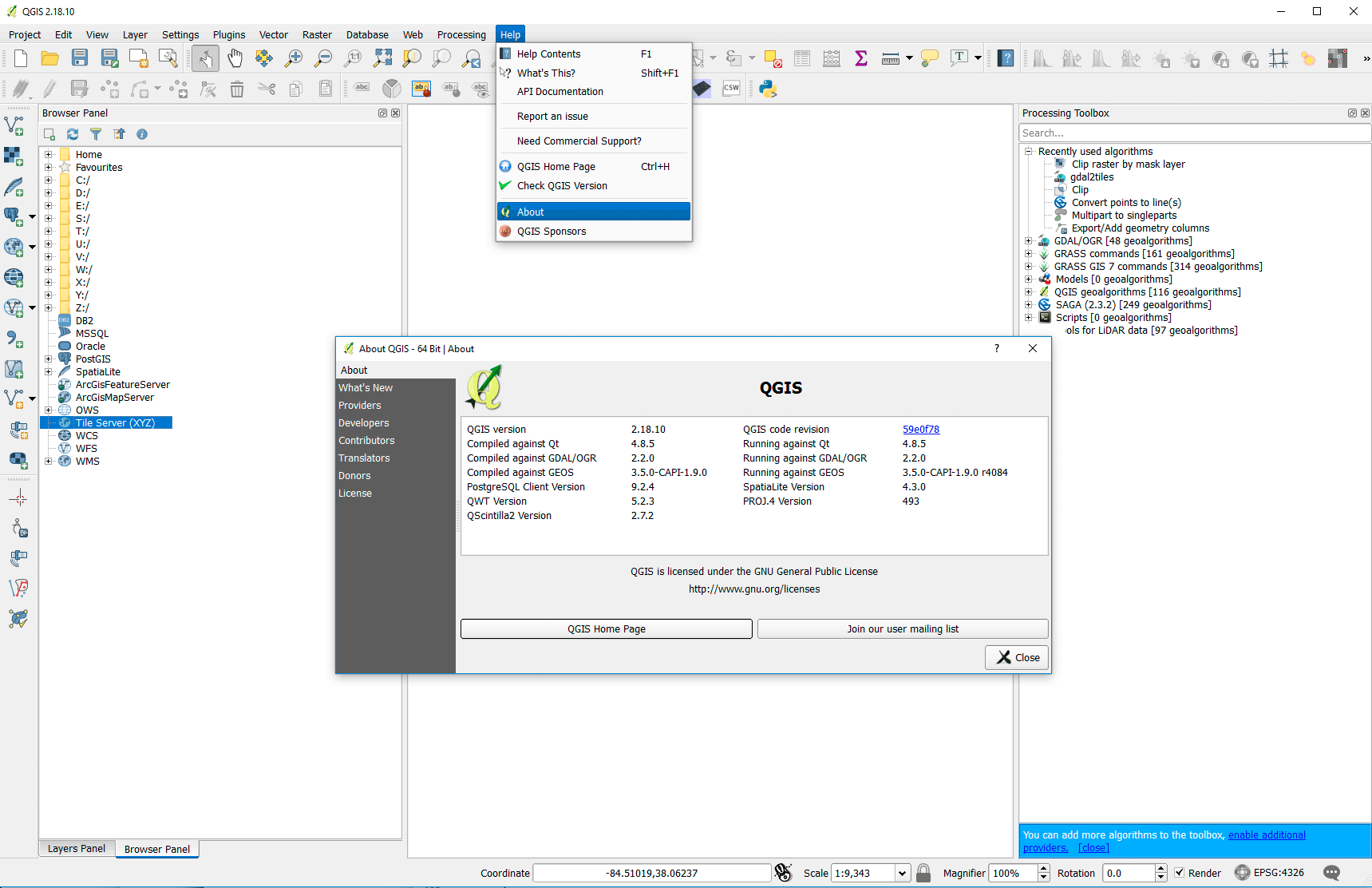 Accessing component information about QGIS
