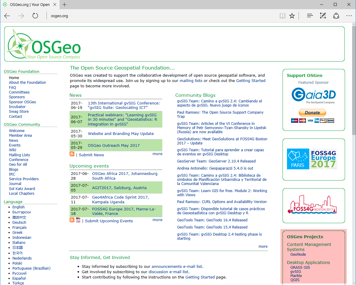 QGIS project is part of http://osgeo.org